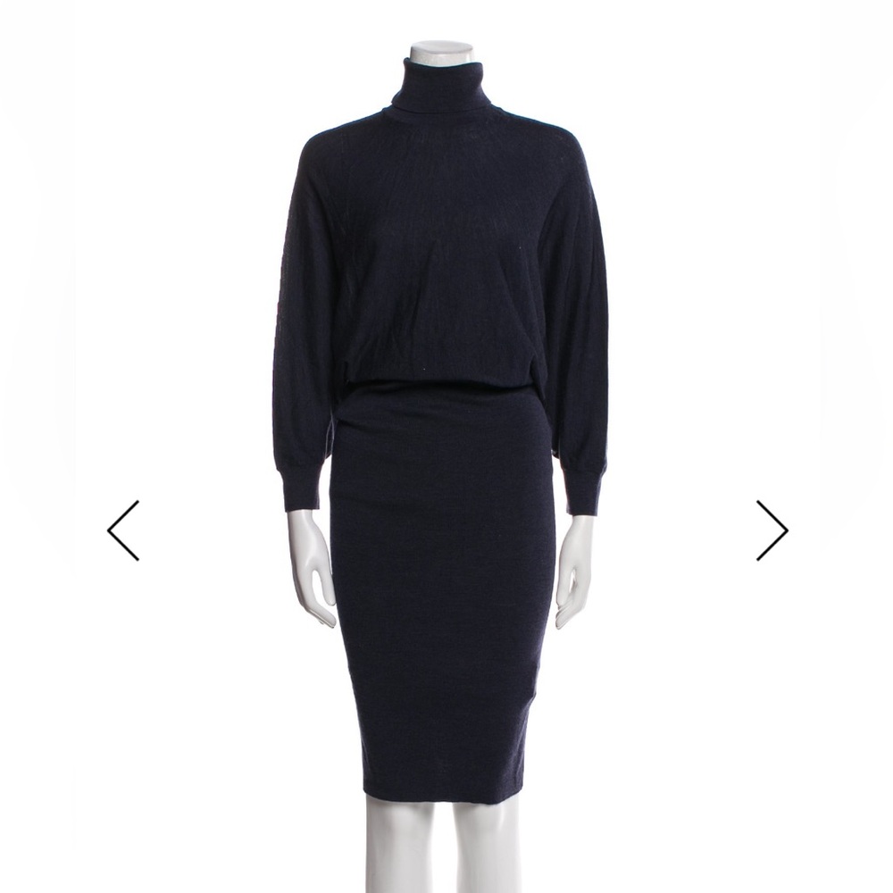 Acne Studios Blue Merino Wool Sweater Dress Small